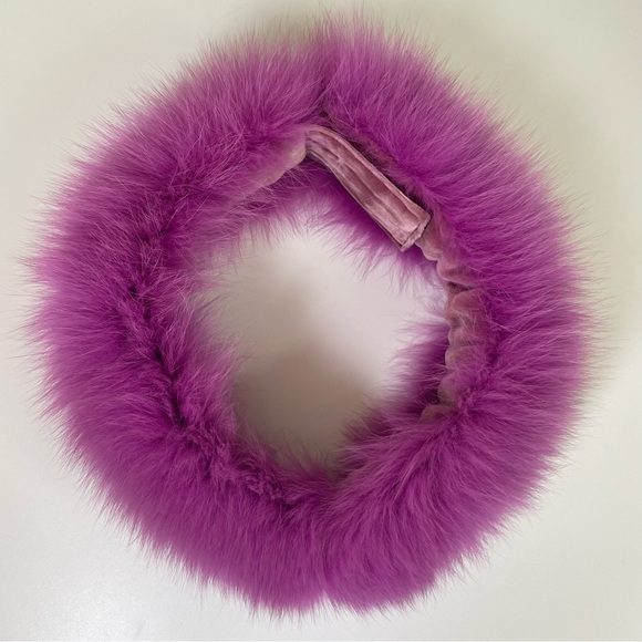Vintage Genuine Dyed Fox Fur Velcro Scarf Headband Collar - Picture 4 of 12